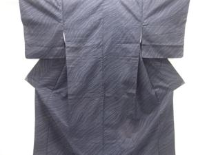 線描き模様織り出し手織り紬着物